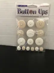 NEW 1 Pkg Button Ups Adhesive Buttons Embellishments Cards Scrapbooks Crafts