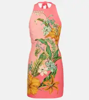 [Alemais] Alémais Anika floral linen minidress UK 6 pink