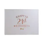 21St Guest Book Rose Gold Text Novelty Birthday Signing Decor Notepad 23x18cm