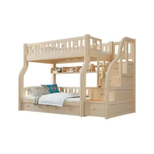 【HA Baby】兒童雙層床驚喜組合-階梯升級版120床型+5.5CM記憶床墊優惠套組(上下鋪、雙層床、兒童床架)
