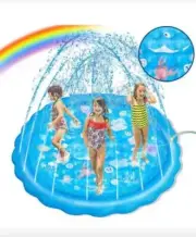 Sprinkler Splash Pad Inflatable Non-Slip 68" Water Play Summer Outdoor Kids New