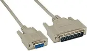 AYA DB9 (9-Pin) Female to DB25 (25-Pin) Male Serial Null Modem Cable (6Ft)