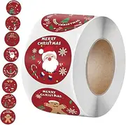HOODANCOS 3 Rolls Christmas Stickers Decorative Present Sealing Labels with Adhesive Durable Xmas Decals for Present Wrapping for Holiday Decorating and