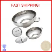 Kalave Canning Funnel, Food Grade Stainless Steel Canning Funnels with Strainer,