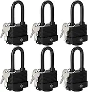 HOX Waterproof Padlocks Keyed Alike for Outdoor use, 6-Pack