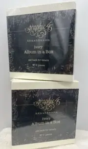 Graphic 45 Staples Album In A Box-Ivory New Sealed Box Scrapbooking Journal 2 Pk