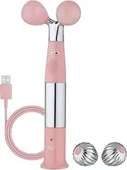 Spa Sciences - ISLA - Ice and Heat Roller for Contouring of The Face, Neck, and Décolletage - Featuring Steel and Genuine Rose Quartz Globes