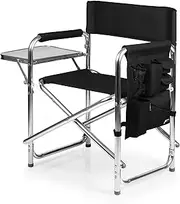 Picnic Time ONIVA - a Brand - Sports Chair with Side Table, Beach Chair, Camp Chair for Adults, (Black)