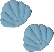 Inflatable Bath Pillow with Suction Cup Pack of 2 – Terry Cloth Covered for Extra Comfort