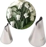 Lily of The Valley Decorating Nozzle (No. 97/118) S-Shaped Petal Tip Professional Cake Piping Tool for Floral Designs Pastry Nozzles