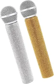 SUPVOX 2Pcs Fake Microphone Prop Lightweight Pretend Microphone for Parties Stage Performances and Role Play Activities Fun Plaything for All Occasions