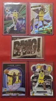 LeBron James 5 Card Lot Lakers & Cavaliers