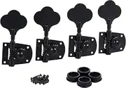 KAISH Black Cloverleaf Bass Tuners Bass Tuning Machines Bass Tuning Keys for Standard/Highway One Series Jazz J Bass/Precision P Bass