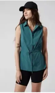 ATHLETA Levitate Poplin Tank NWT - MEDIUM Borealis Green #798899