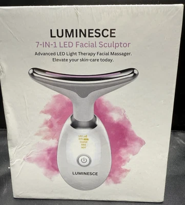 LUMINESCE 7-IN-1 LED FACIAL SCULPTOR LED LIGHT THERAPY FACIAL MASSAGER, NIB