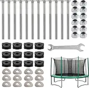 Générique Trampoline Fixings | Replacement Trampoline Bolts & Nuts | Anti Loosening Nuts for Greenhouse Structures, Garden Sheds, Furniture and Roof Supports with Tools