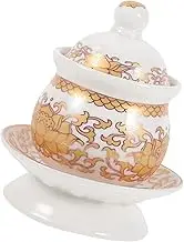WHAMVOX Retro Style Ceramic Cup Small Water Offering Cup Lid for Buddhist Rituals Home Decor