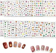 Becanno 20 Sheets Self-Adhesive Cute Nail Stickers, Animal, Nature, Glow Themed Nail Art Stickers for Children & Women