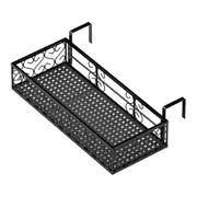 Hanging Flower Planter Pot Balcony Railing Holder Railing Hanging Flower Stand Metal Planters Balco Black