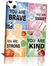 Framed Sport Themed Bedroom Canvas Wall Sport Motivational Quote Wall Art