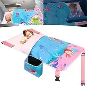 Gocozy Toddler Airplane Bed with Blanket, Airplane Seat Extender for Kids, Travel Essentials for Kids, Mermaid
