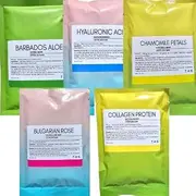15PCS Assorted Peel-Off Jelly Powder Facial Peel Off Masks, Aloe Vera, Collagen, Bulgarian Rose, Chamomile, Hyaluronic Acid,Facial Mask Skin Care