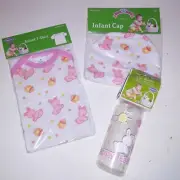 Set of 3 Baby King Infant Cap T Shirt Bottle Medium 12-18 lbs Pink White Easter