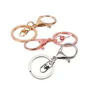 30x Swivel Keyring Lobster Clasps Keychain Key Ring Clasp Lanyard Trigger Clips Claw Chain Snap Hooks Ring Hook Metal Split Hanging Silver Rose Gold