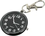 [SAFIGLE] 1pc Pocket Watch Gold Musical Lanyard Keychain Carabiner Lr927 Pin Second Hand Watch Large Fob Watch Retro Batteries Nurses Watch for Men Mini Stop Pendant Watches Dice Alloy Black