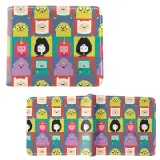 New Characters Square Patterns ADVENTURE TIME BiFold Wallet Credit Card Billfold