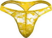 [BreakEgg] Men's Sexy Lace G-String Underwear Seamless Transparent Thong