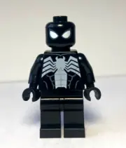 NEW LEGO Symbiote Spiderman Minifigure Black Venom Marvel White & Gray eyes