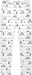 [Joisal] Chic Cars White Girls Legging, Suitable for Girls Athletic Leggings, Girls Slim Leggings, 4-10T