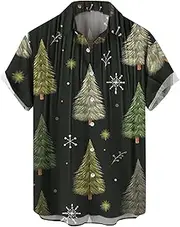 [Generic] Men's Summer Short Sleeve Shirts, Pattern Print Button Down Casual Tropical Shirts for Men, Fashion Beach Hawaiian Aloha Shirt, Lapel Front Buttons Leisure Dailywear T Shirt, Trends Outwear