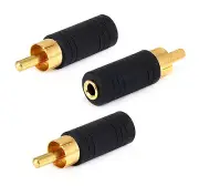 (3x) 3.5mm 1/8" Stereo Jack to 1-RCA Male Plug Y Splitter Audio Cable Adapter