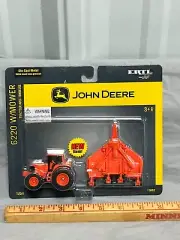 John Deere 6220 Tractor with Bat Wing Flex Mower DOT ORANGE 1:64 SET ERTL