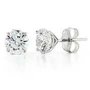 1.26 Ct Round Diamond Stud Solitaire Earrings Lab Grown