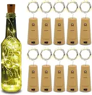 Betus 10 Pack Wine Bottles Cork String Lights - Battery Powered - Decorations for Garden, Wedding, Christmas & Party - Warm Light – 10 LEDs/3 Ft (Packs of 10)