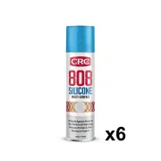 6 x CRC 808 Silicone Spray 330g / 500ml for Multi-Surface Protection