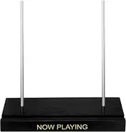 Tabletop Now Playing Vinyl Record Stand Wood Vinyl Holder Wooden Record Display Stand Vinyl Record Holder Stand for Albums (Black)