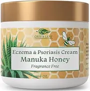 (Unscented , 118ml (Pack of 1)) - Eczema Psoriasis Cream (Fragrance Free) - Organic Aloe Vera Juice with Manuka Honey New Zealand, Soothing Natural Relief for Dry Skin, Flaky Scalp,Skin Rash, Redness, Rosacea, Dandruff, Dermatitis,118ml