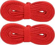 [Haobase] 2Pairs Flat Shoelace, 8mm Wide Shoe Lace for Sports Shoes Boots Sneakers Skates