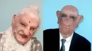 Old man mask, old lady mask Alfred and Emma old woman mask Latex Made in USA