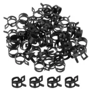 50 Pcs Fuel Line Clamps Spring Band Hose Clamps 11mm , Black