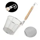 Stainless Steel Fine Mesh Strainers Kitchen Colander-Skimmer with Wooden Handle