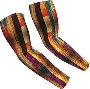 [FSCEV] Colorful Wood Sun Protection Arm Sleeves Outdoor Essentials Cooling Compression Golf Hiking Cycling