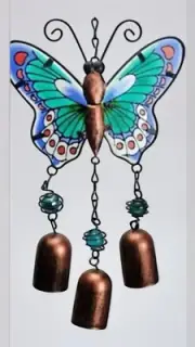 Sun Catcher Butterfly Wind Chime Glass Metal Chime Bell