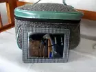 NEW DLX ESTEE LAUDER TRAIN CASE COSMETIC MAKE-UP BAG w/MIRROR WOVEN FABRIC LINED