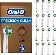 Oral-B iO Precision Clean Replacement Brush Heads (Pack of 16), Electric Toothbrush, Special Format Mailbox, Recyclable Cardboard, White