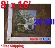 8 ft x 16 ft Clear 20 mil Vinyl Tarp Waterproof Curtain Porch Patio Enclosure